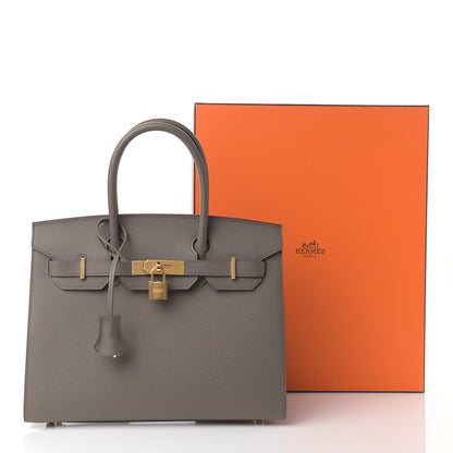 Hermes Epsom Birkin Sellier 30 Etain 12 of 12