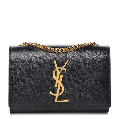 Saint Laurent Grain De Poudre Small Monogram Kate Satchel Black 1 of 9
