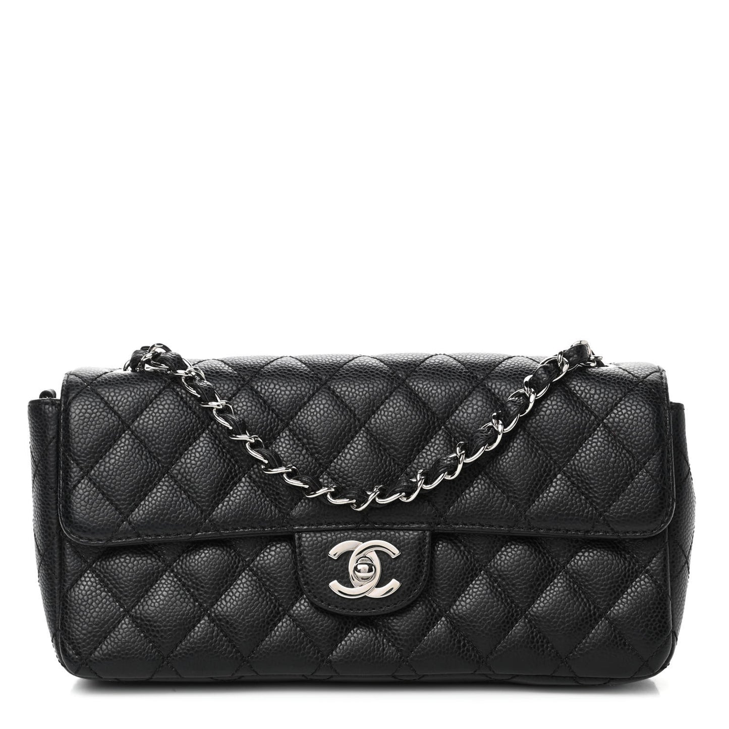 Caviar Quilted East West Flap Black