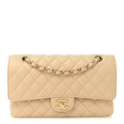 Chanel Caviar Quilted Medium Double Flap Beige 1 of 10