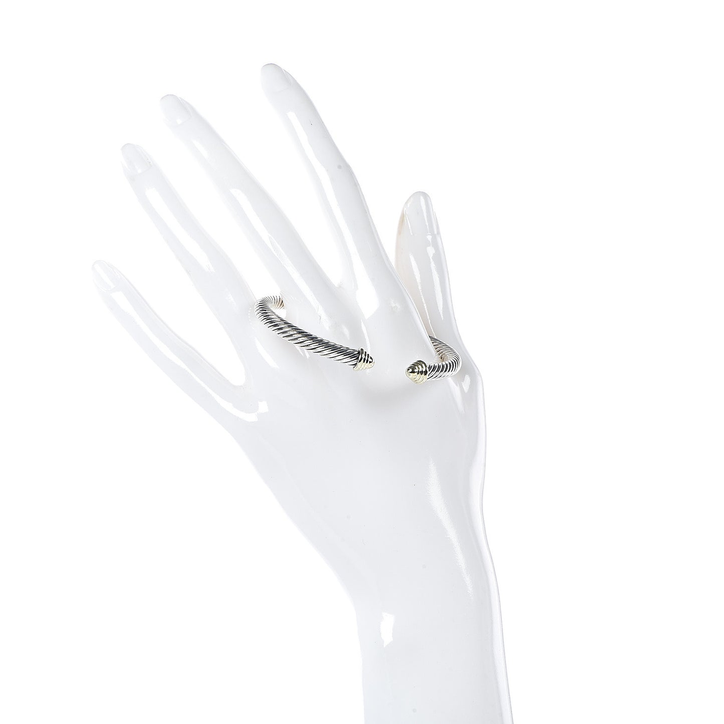 Sterling Silver 14K Yellow Gold 5mm Cable Classics Bracelet