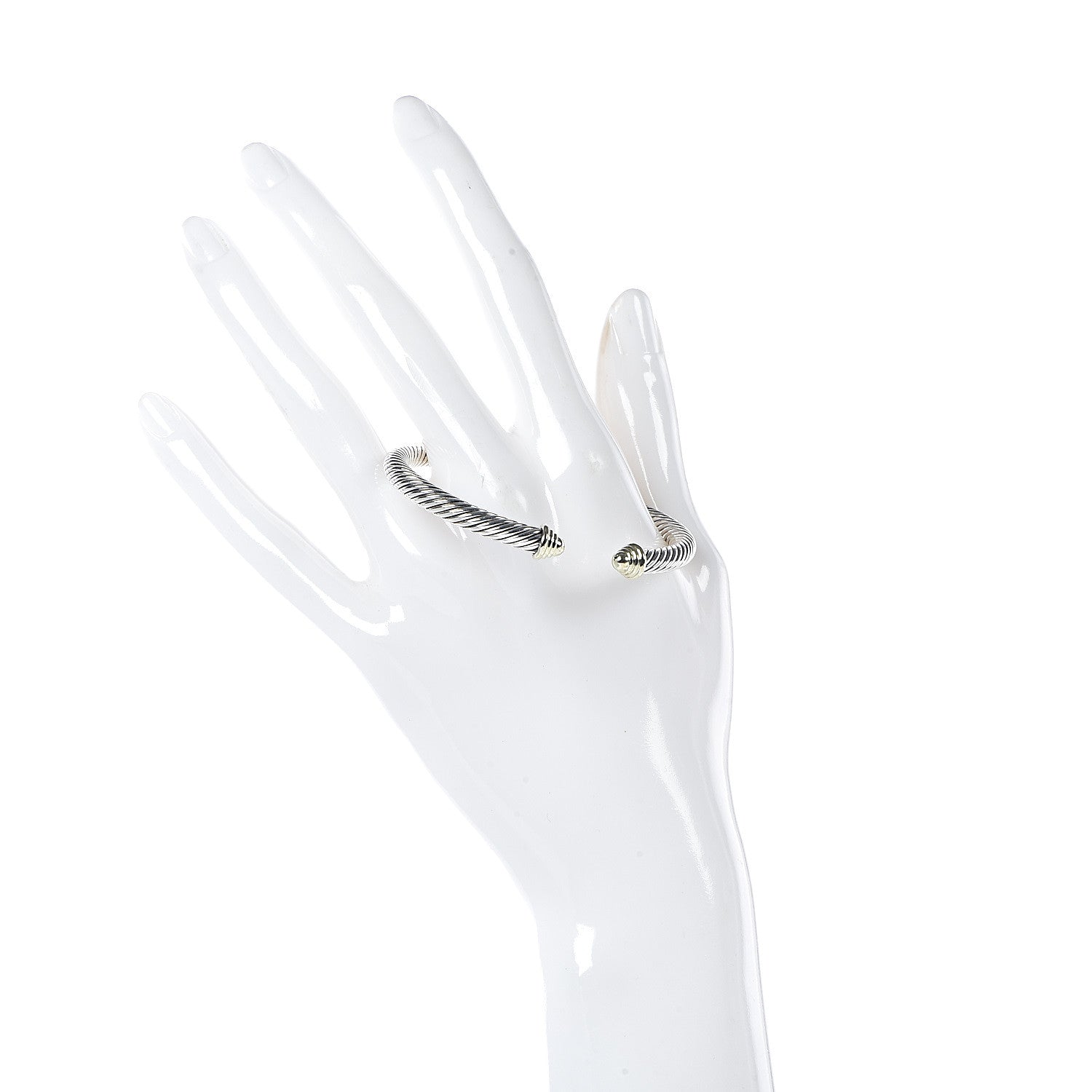David Yurman Sterling Silver 14K Yellow Gold 5mm Cable Classics Bracelet 2 of 4