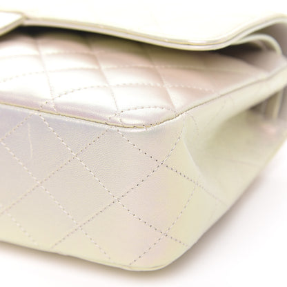 Chanel Iridescent Lambskin Quilted Medium Double Flap Ivory 10 of 12