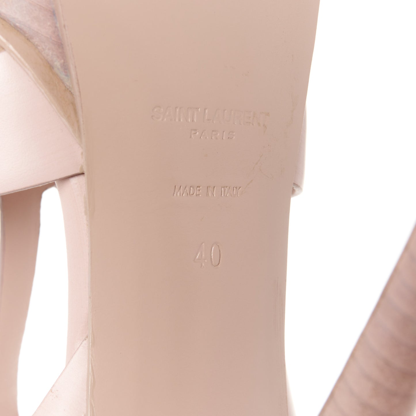 Calfskin Tribute 105 Platform Sandals 40 Rose Antic