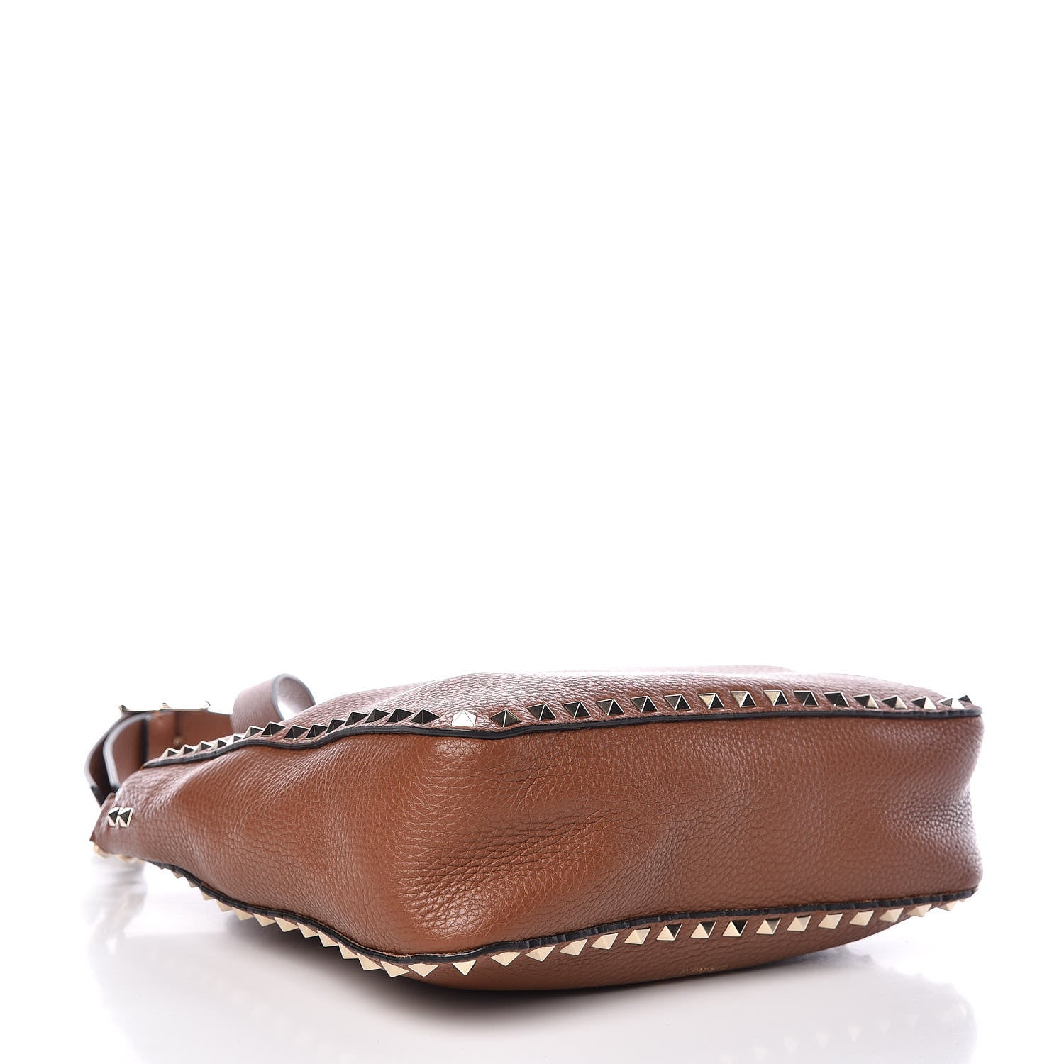 Valentino Garavani Calfskin Small Rockstud Flip-Lock Messenger Bag Tan 4 of 8