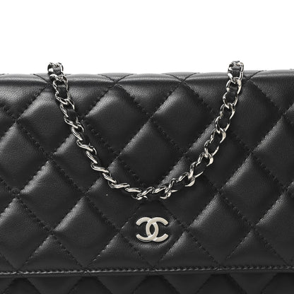 Chanel Lambskin Quilted Wallet On Chain WOC Black 8 of 11