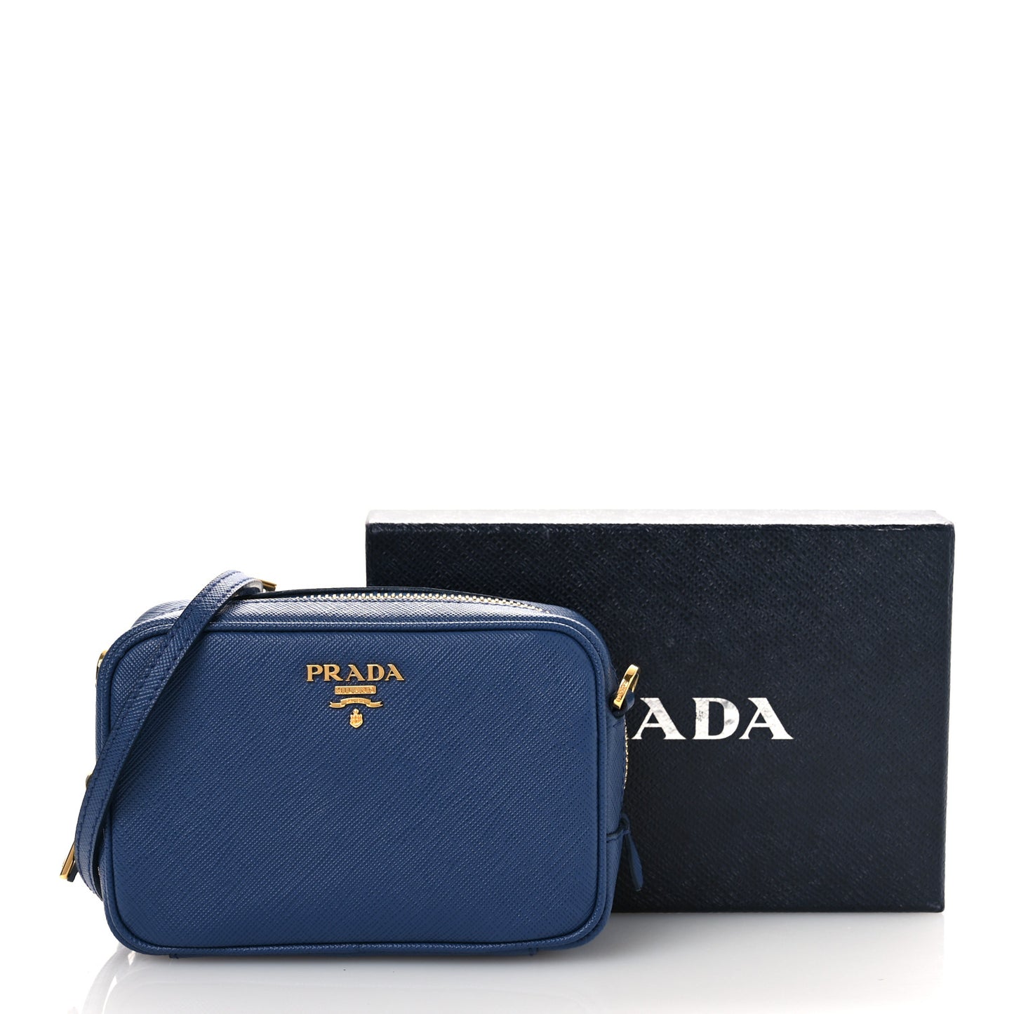 Saffiano Mini Camera Crossbody Bag Bleuette