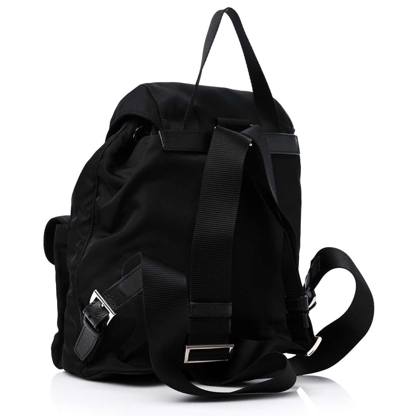 Tessuto Nylon Saffiano Small Backpack Black