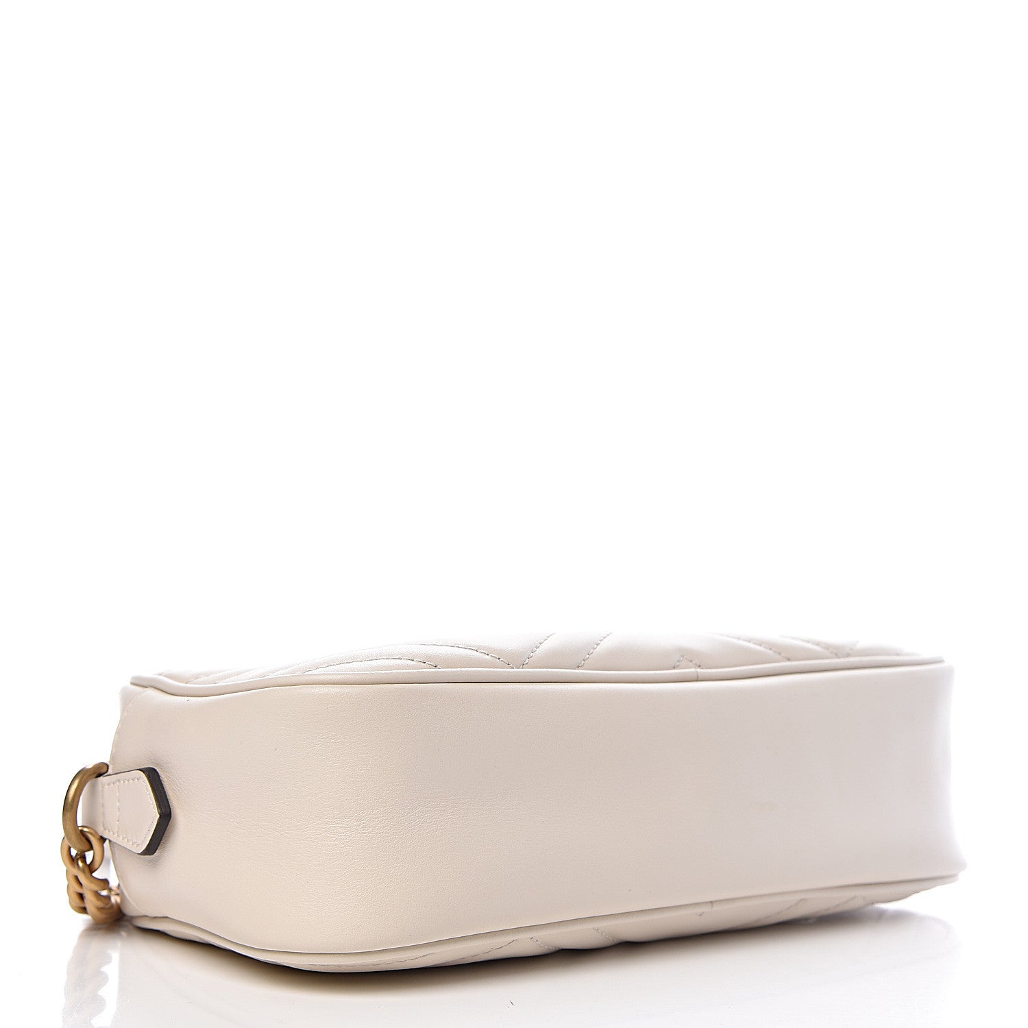 Gucci Calfskin Matelasse Small GG Marmont Chain Shoulder Bag White 4 of 10
