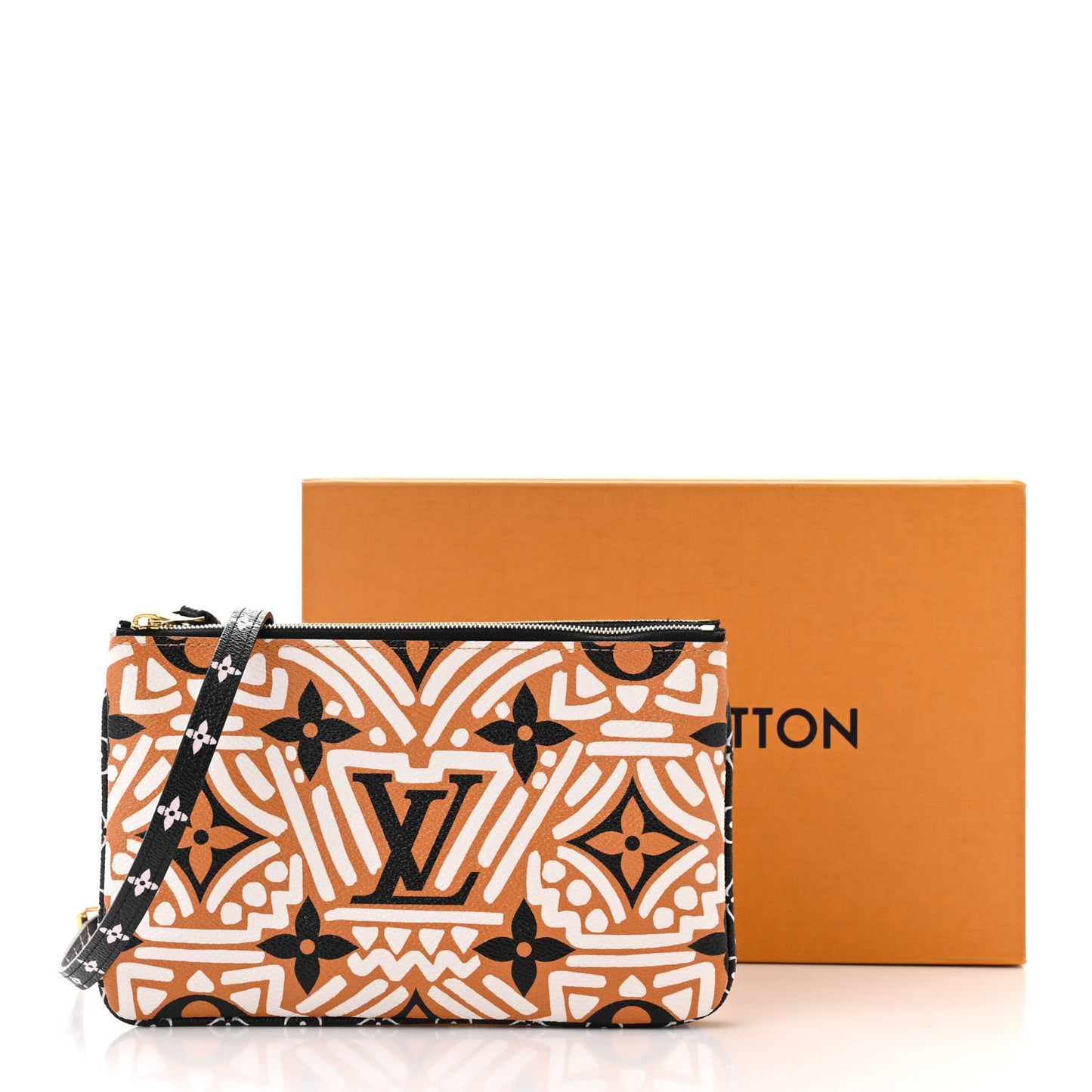 Monogram Giant Crafty Double Zip Pochette Creme Caramel