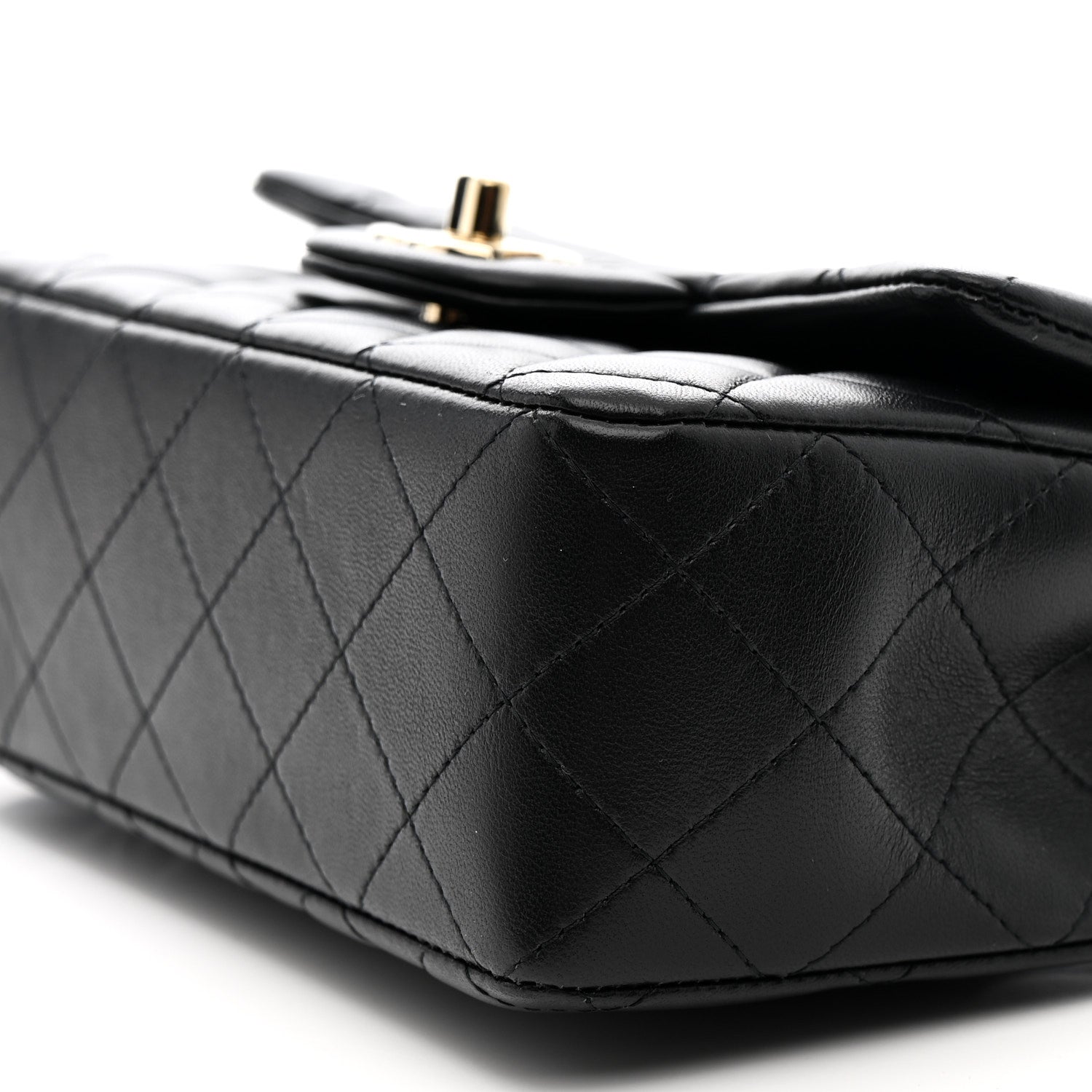 Chanel Lambskin Quilted Mini Top Handle Rectangular Flap Black 10 of 12