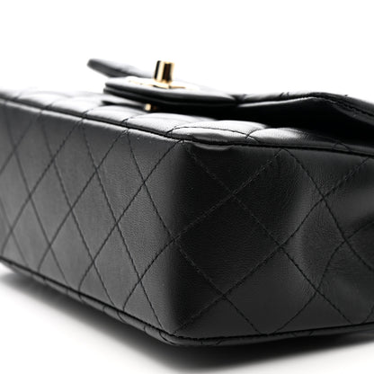 Chanel Lambskin Quilted Mini Top Handle Rectangular Flap Black 10 of 12