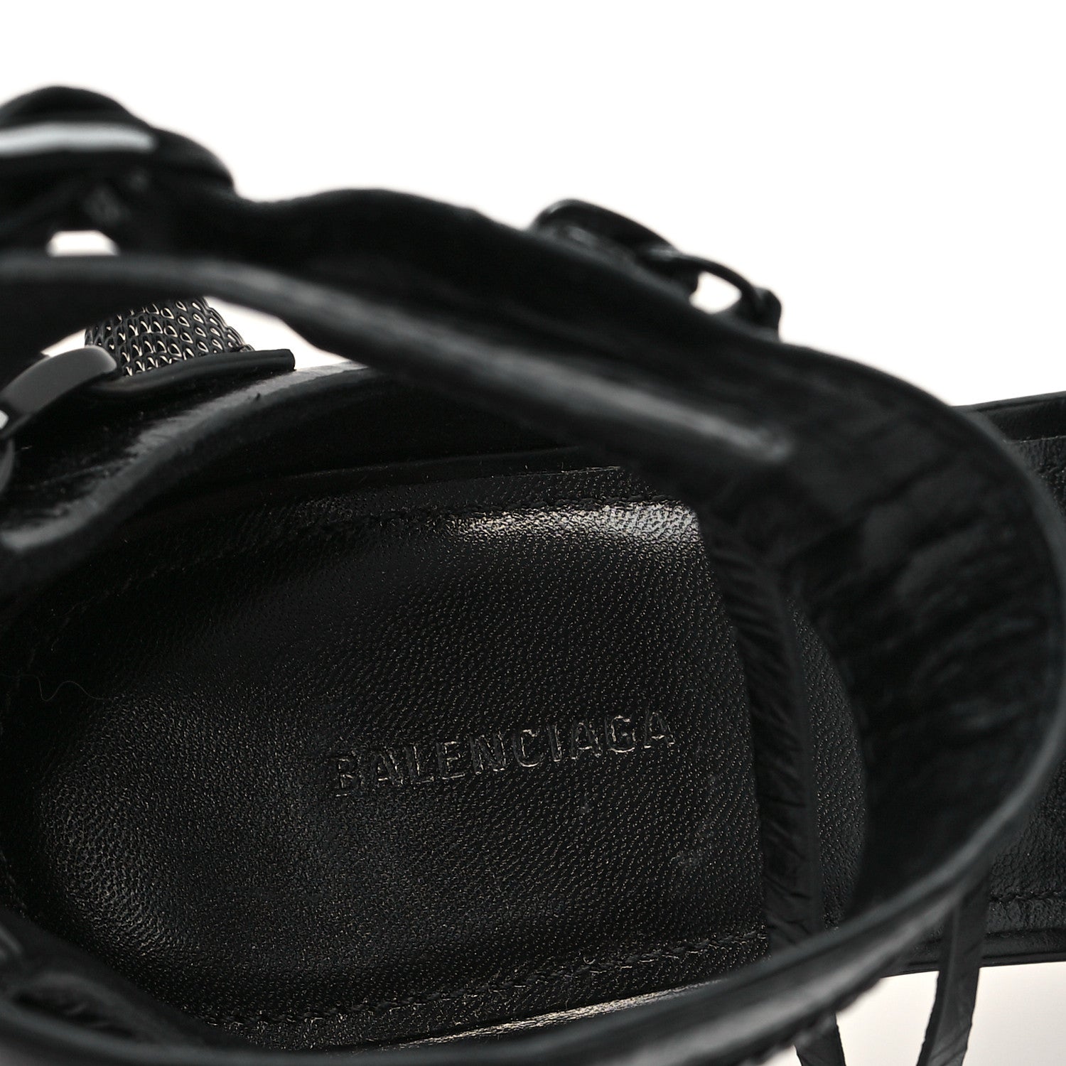 Balenciaga Agneau Arena Cagole 110mm Sandals 38 Black 8 of 9