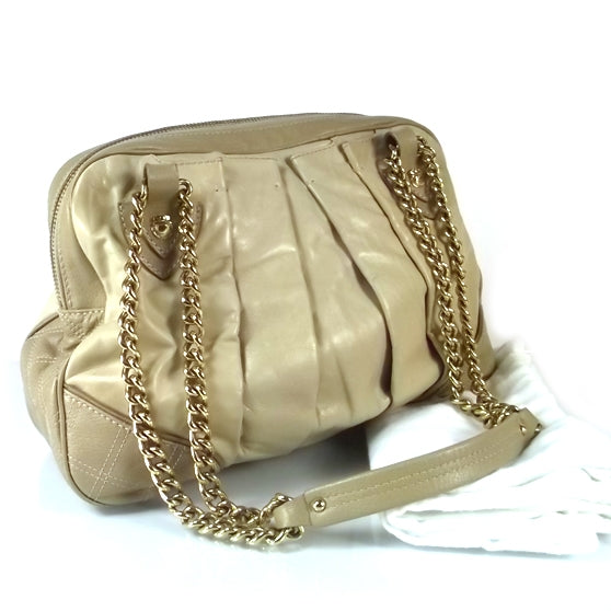 Marc Jacobs Leather Pleated Little Gordon Shoulder Bag Stone 3 of 11