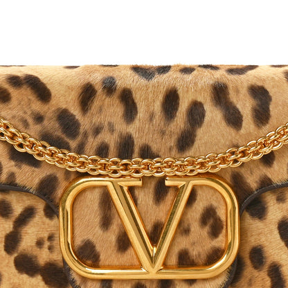 Valentino Garavani Pony Hair Leopard Vlogo Loco Shoulder Bag Champagne Testa Di Moro Fondant 7 of 9