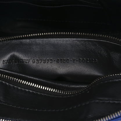 Balenciaga Shiny Day Calfskin Logo XS Triangle Chain Duffle Bleu Roi White 7 of 16