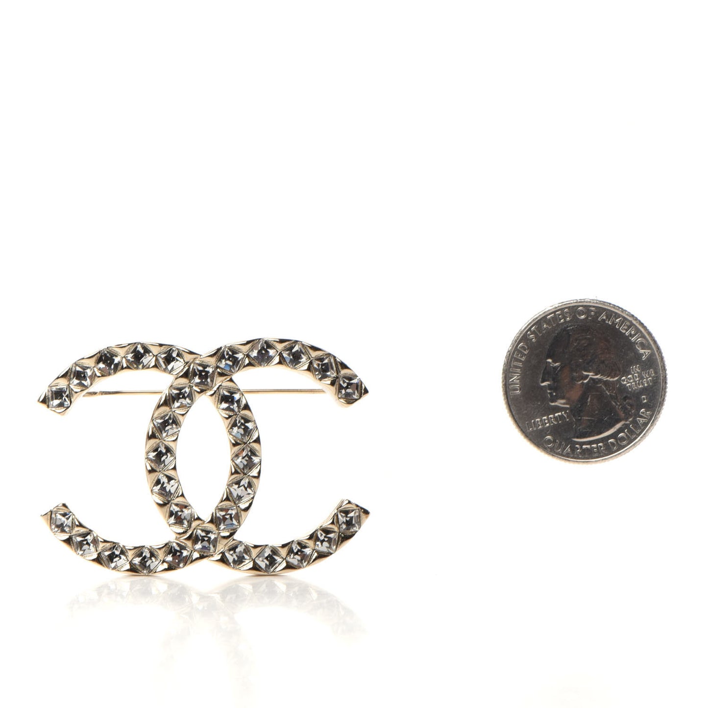 Baguette Crystal High Society CC Brooch Gold