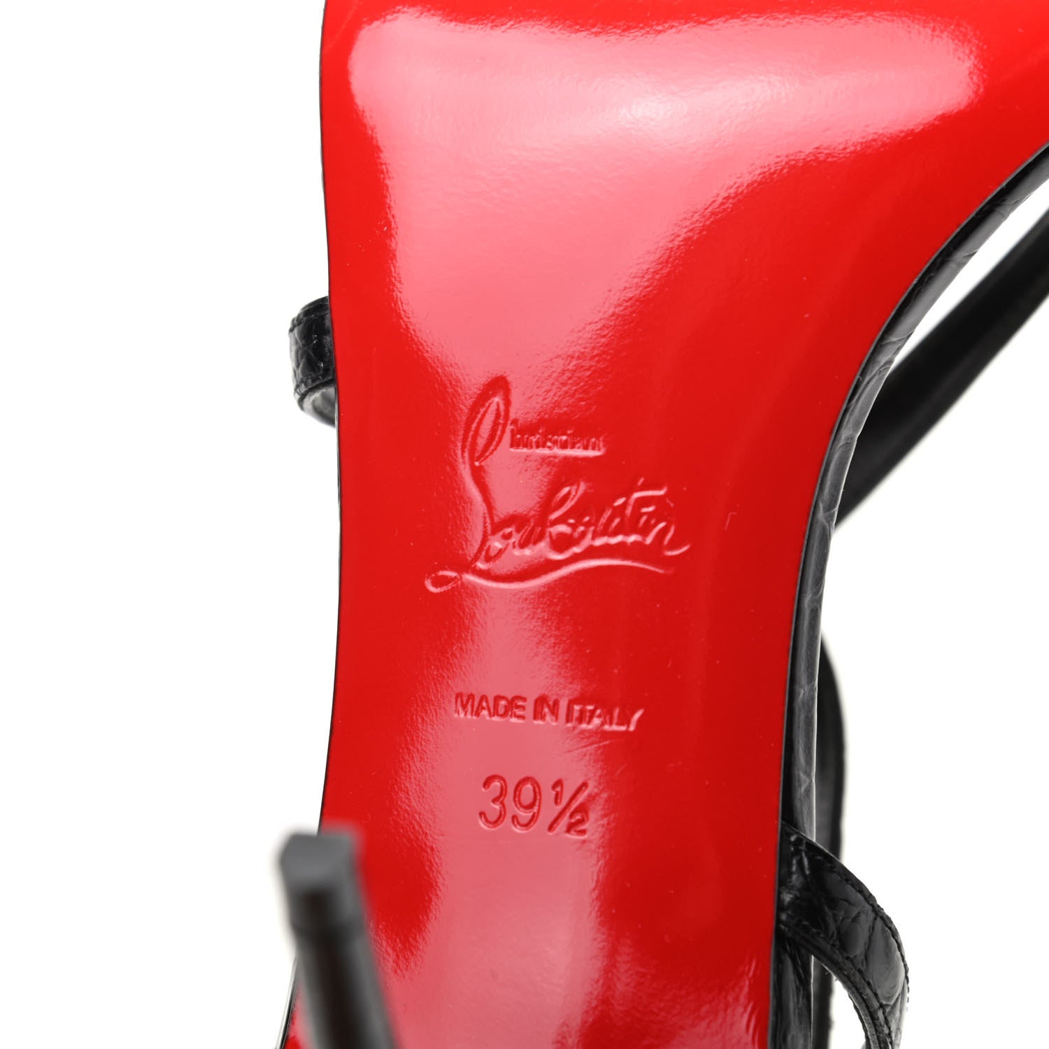 Christian Louboutin Calfskin Alligator Embossed Selima 85 Sandals 39.5 Black 7 of 8
