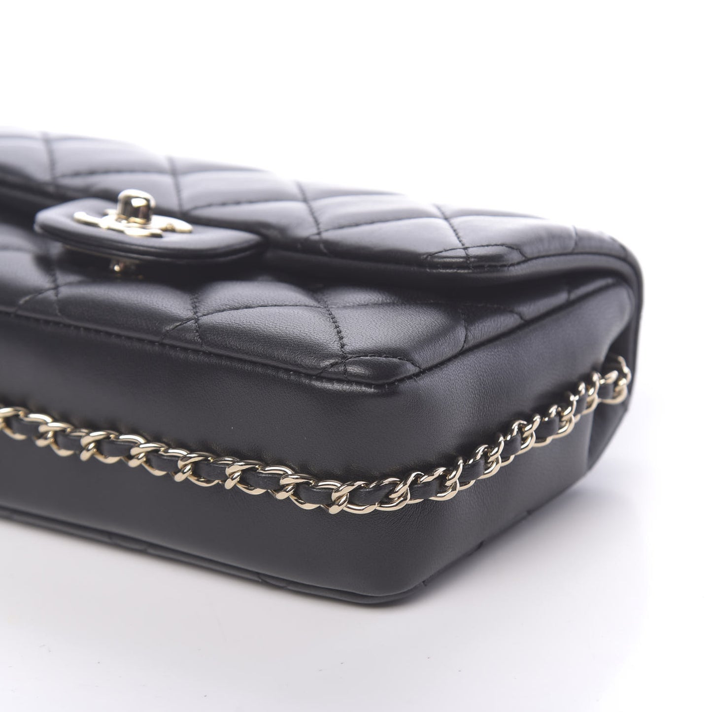 Lambskin Quilted Mini My Precious Flap Black