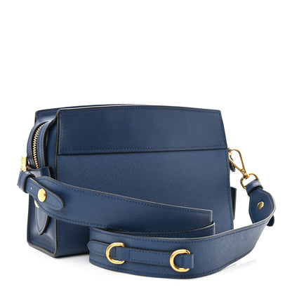 Prada Saffiano City Calfskin Esplanade Crossbody Bag Bleuette 3 of 12