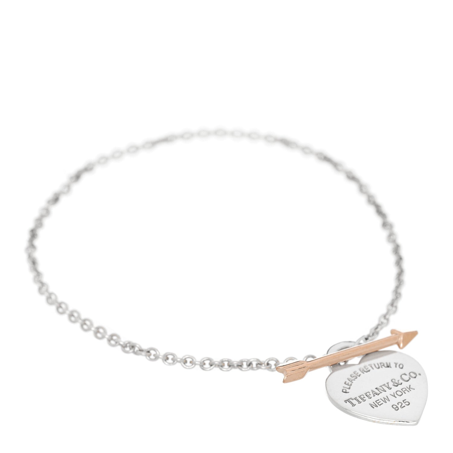 Tiffany Sterling Silver 18K Rose Gold Return to Tiffany Lovestruck Bracelet 1 of 4