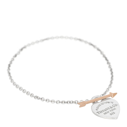 Tiffany Sterling Silver 18K Rose Gold Return to Tiffany Lovestruck Bracelet 1 of 4