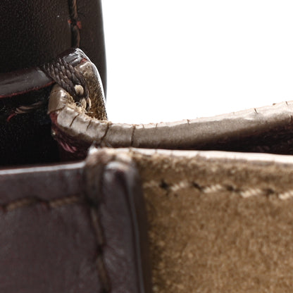 Celine Calfskin Suede Nano Tri-Color Luggage Burgundy 15 of 16