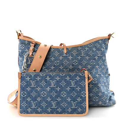 Louis Vuitton Monogram Denim CarryAll MM Blue 3 of 10
