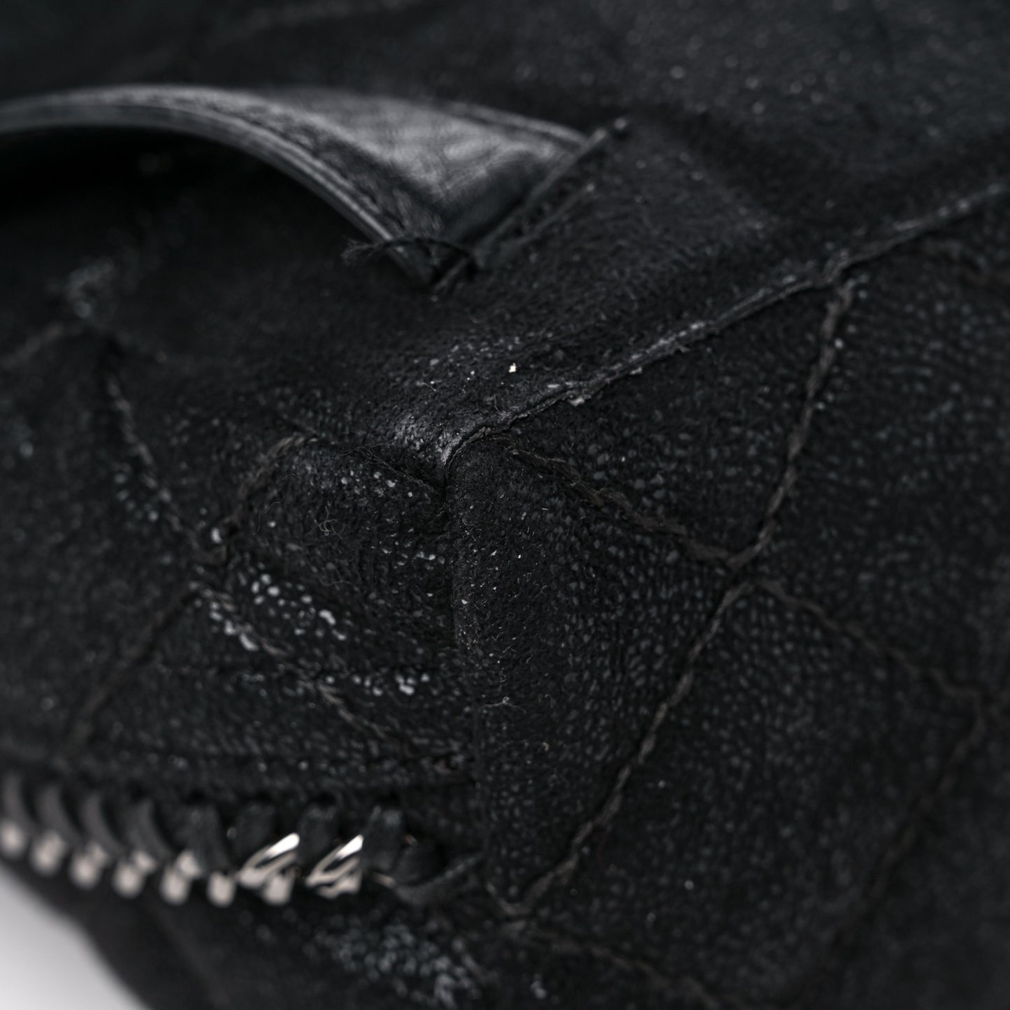 Shaggy Deer Quilted Small Falabella Backpack Black