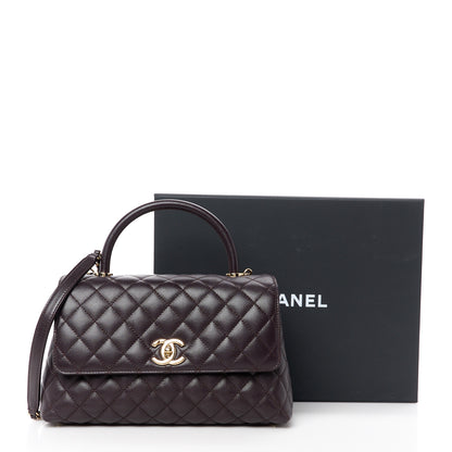 Chanel Caviar Quilted Small Coco Handle Flap Dark Brown 12 of 12