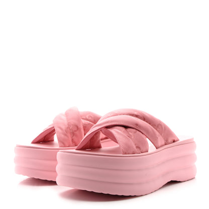 Gucci GG Nylon Platform Slide Sandals 39 Hopeful Pink 3 of 10