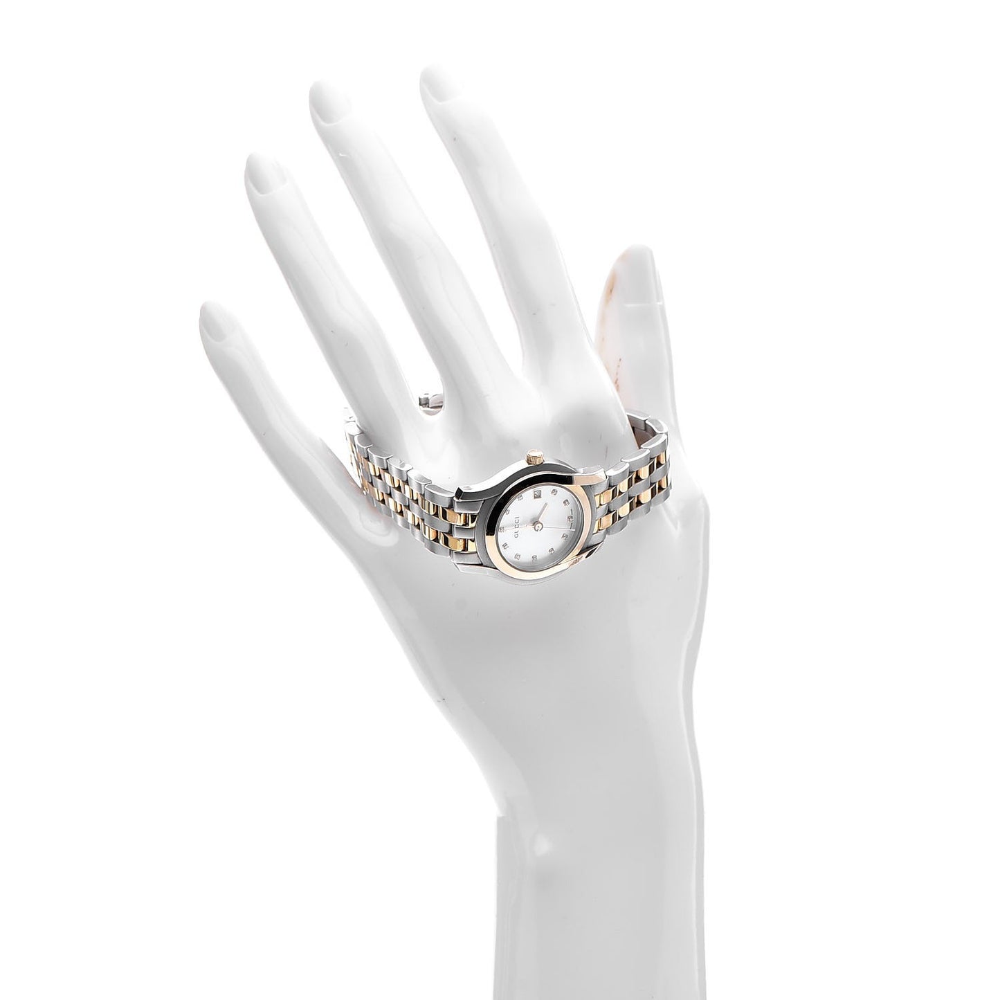 Stainless Steel Diamond Mother of Pearl 27mm G-Timeless Two Tone Quartz Watch