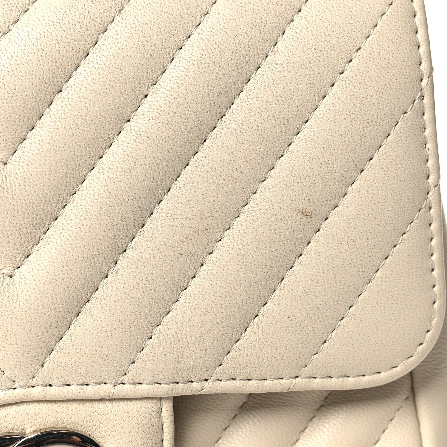 Chanel Lambskin Chevron Quilted Mini Square Flap White 11 of 11