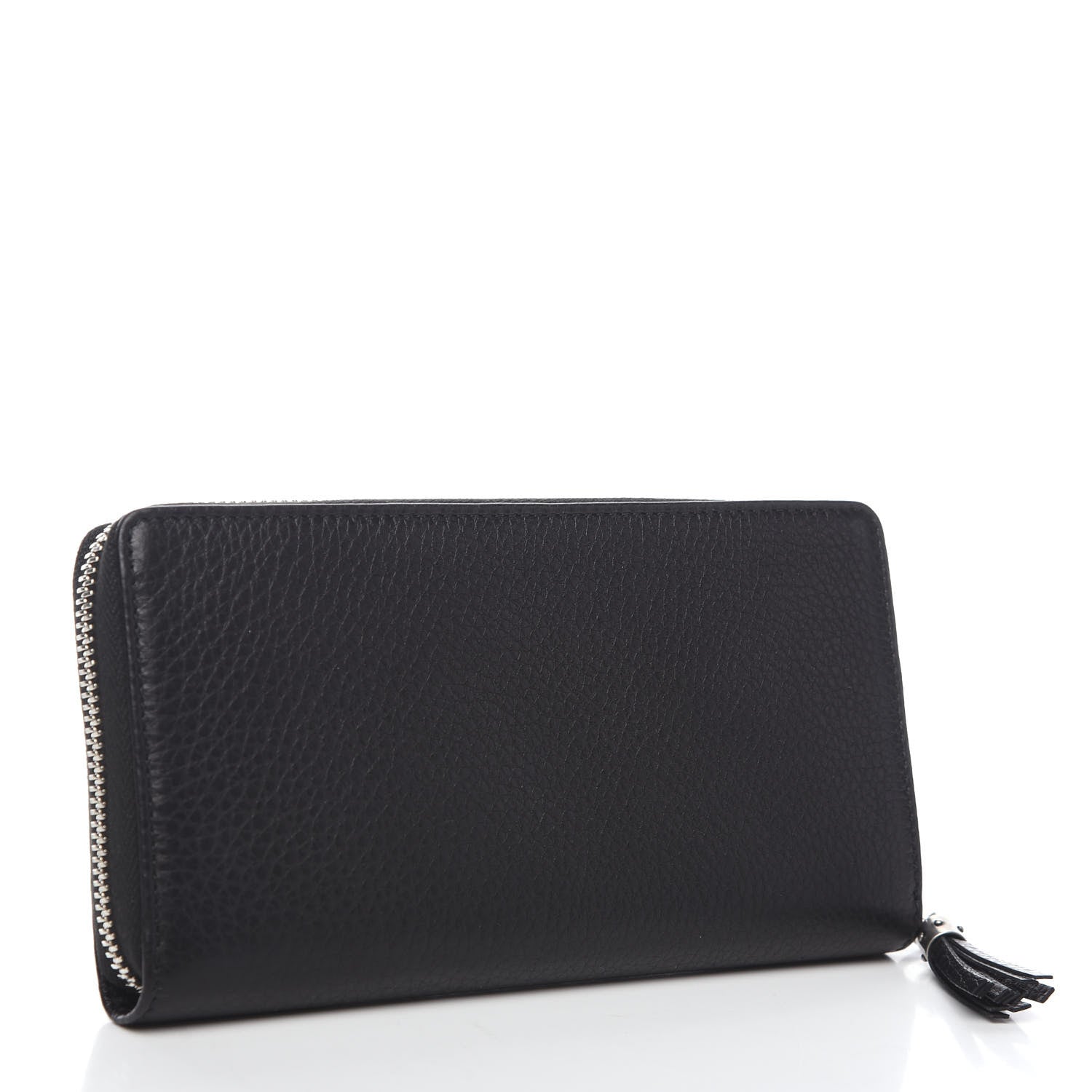 Gucci Pebbled Calfskin Studded Soho Zip Around Wallet Black 2 of 7