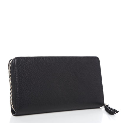 Gucci Pebbled Calfskin Studded Soho Zip Around Wallet Black 2 of 7