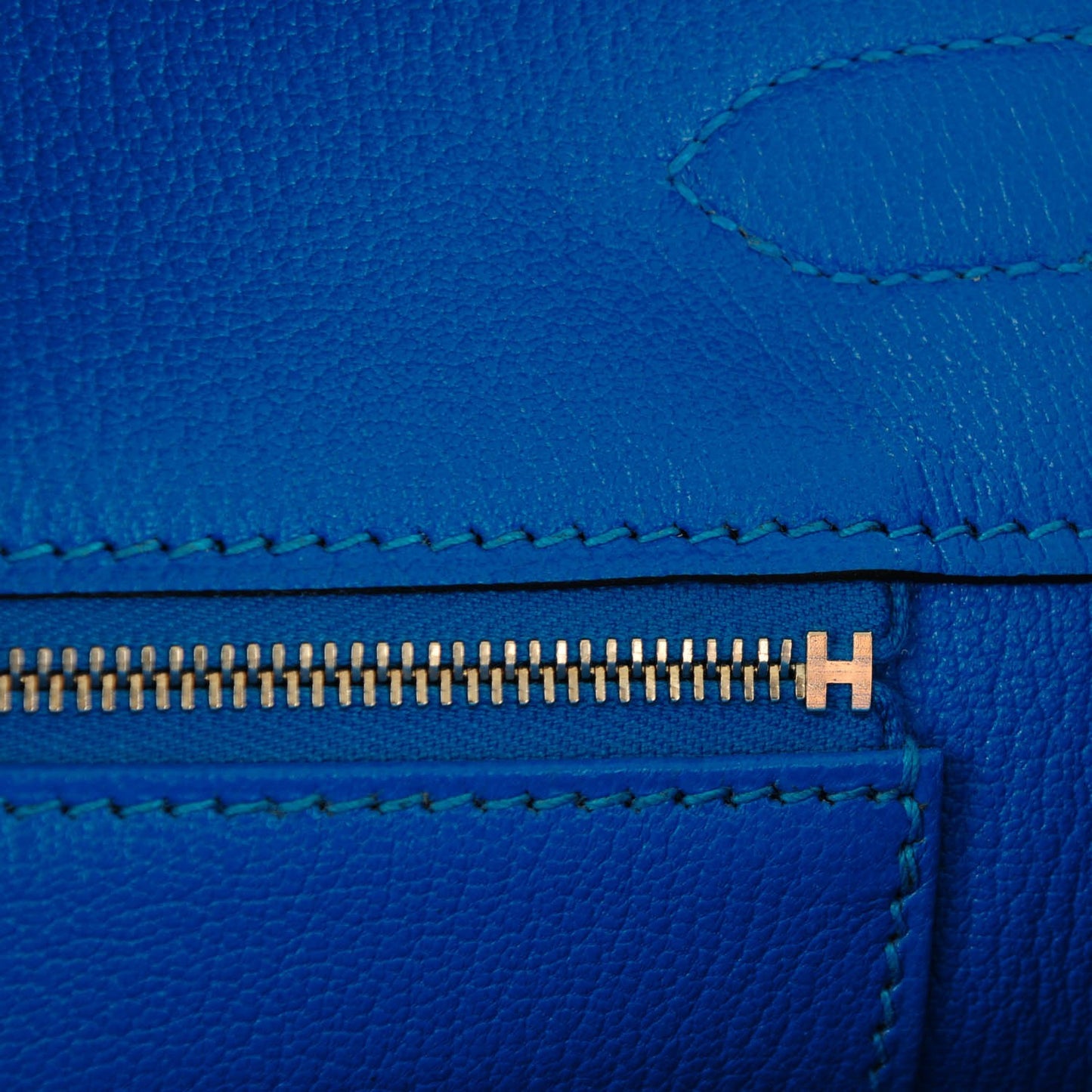 Taurillon Clemence Birkin 35 Bleu Hydra