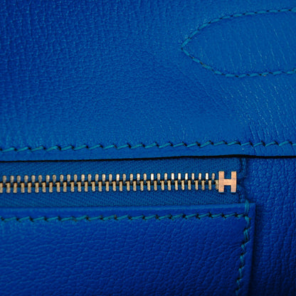 Hermes Taurillon Clemence Birkin 35 Bleu Hydra 12 of 27