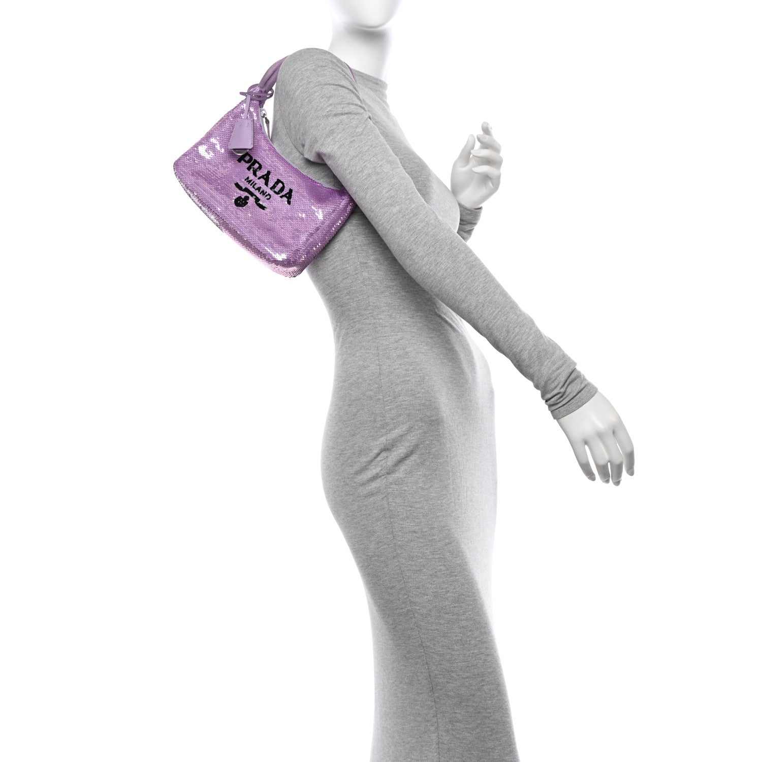 Prada Paillettes Sequin Mini Re-Edition 2000 Bag Lilium Black 2 of 9