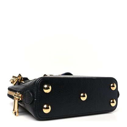 Gucci X ADIDAS Textured Dollar Calfskin Web Trefoil Mini Horsebit 1955 Top Handle Bag Black Off White 4 of 10