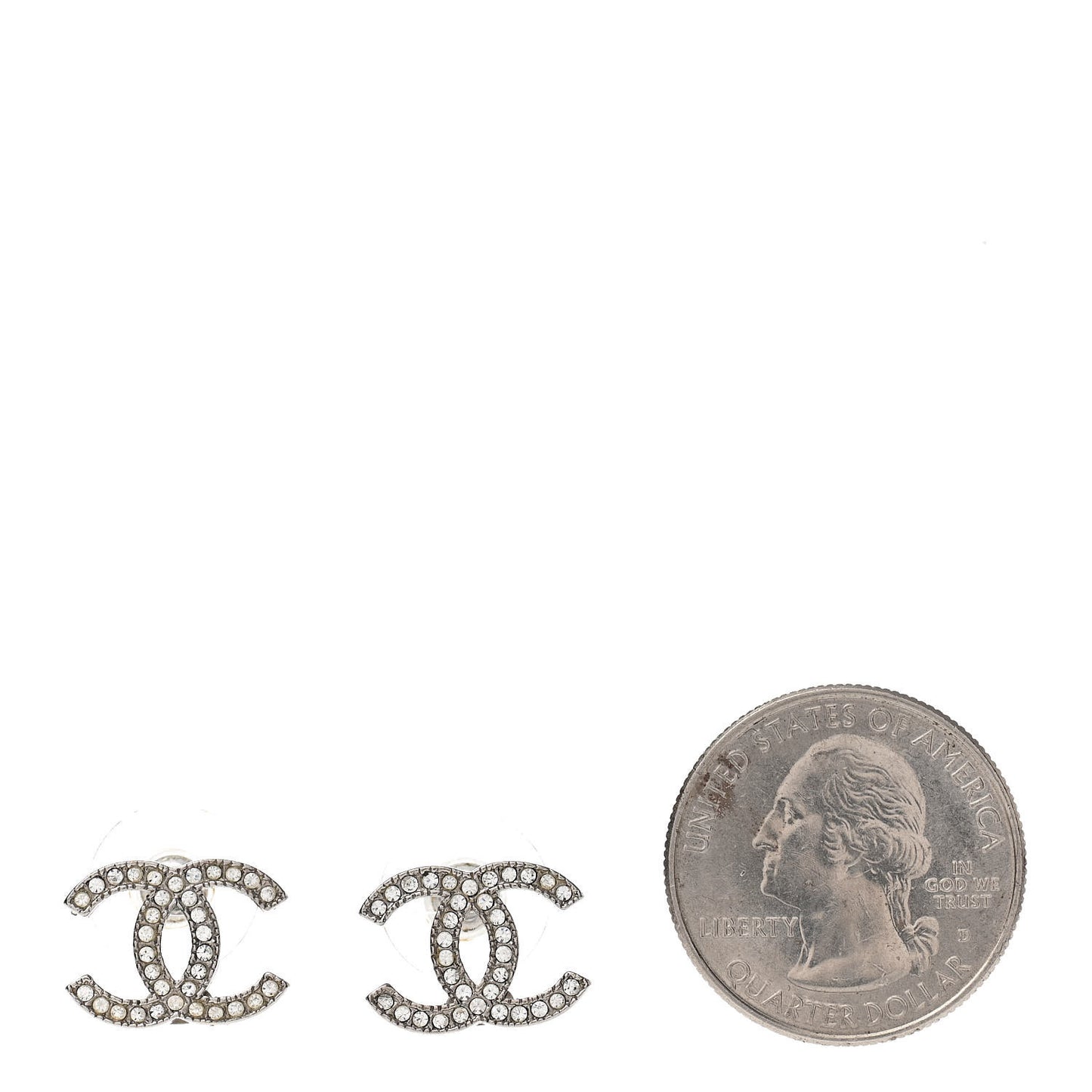 Crystal CC Earrings Silver
