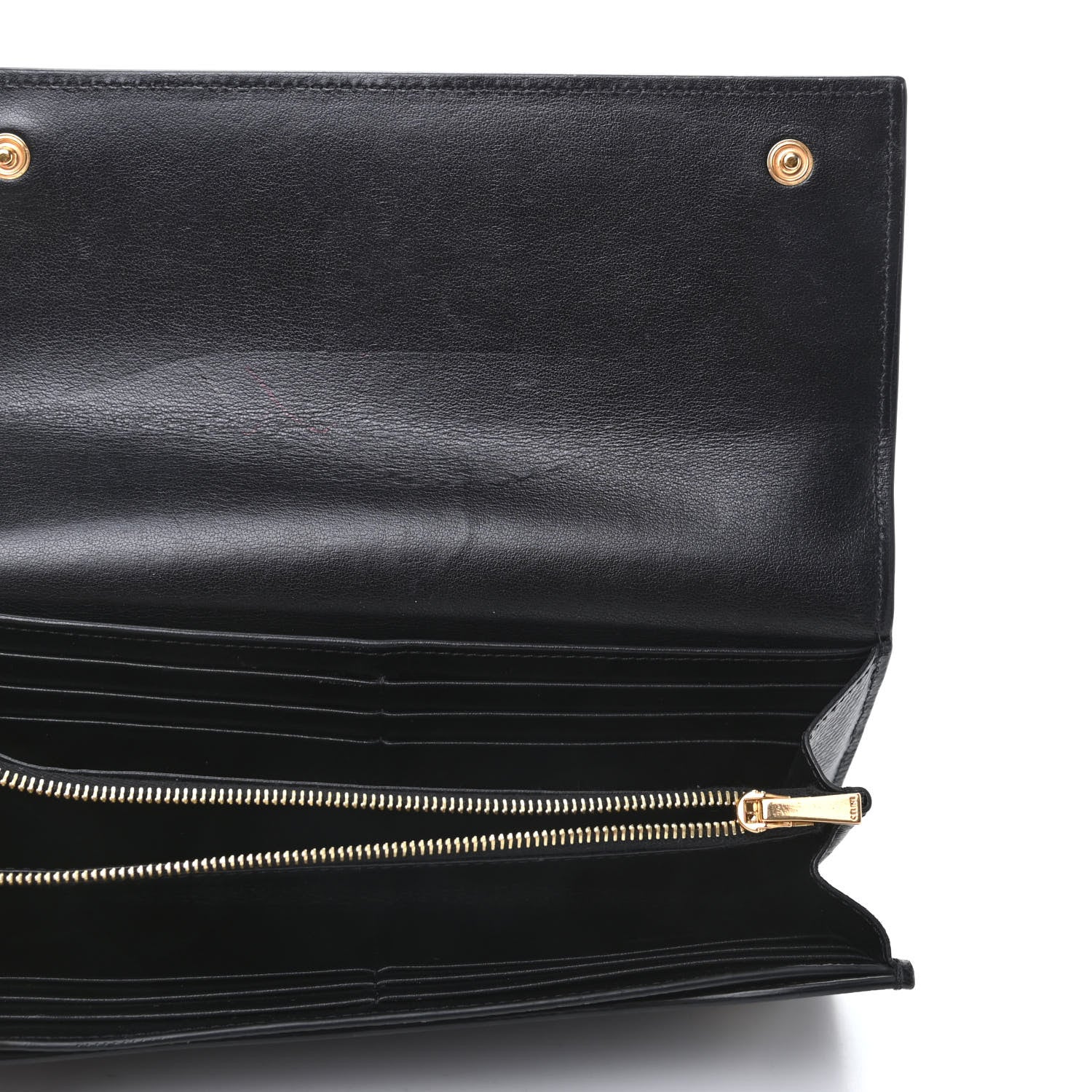 Celine Grained Calfskin Large Flap Wallet Black 5 of 8