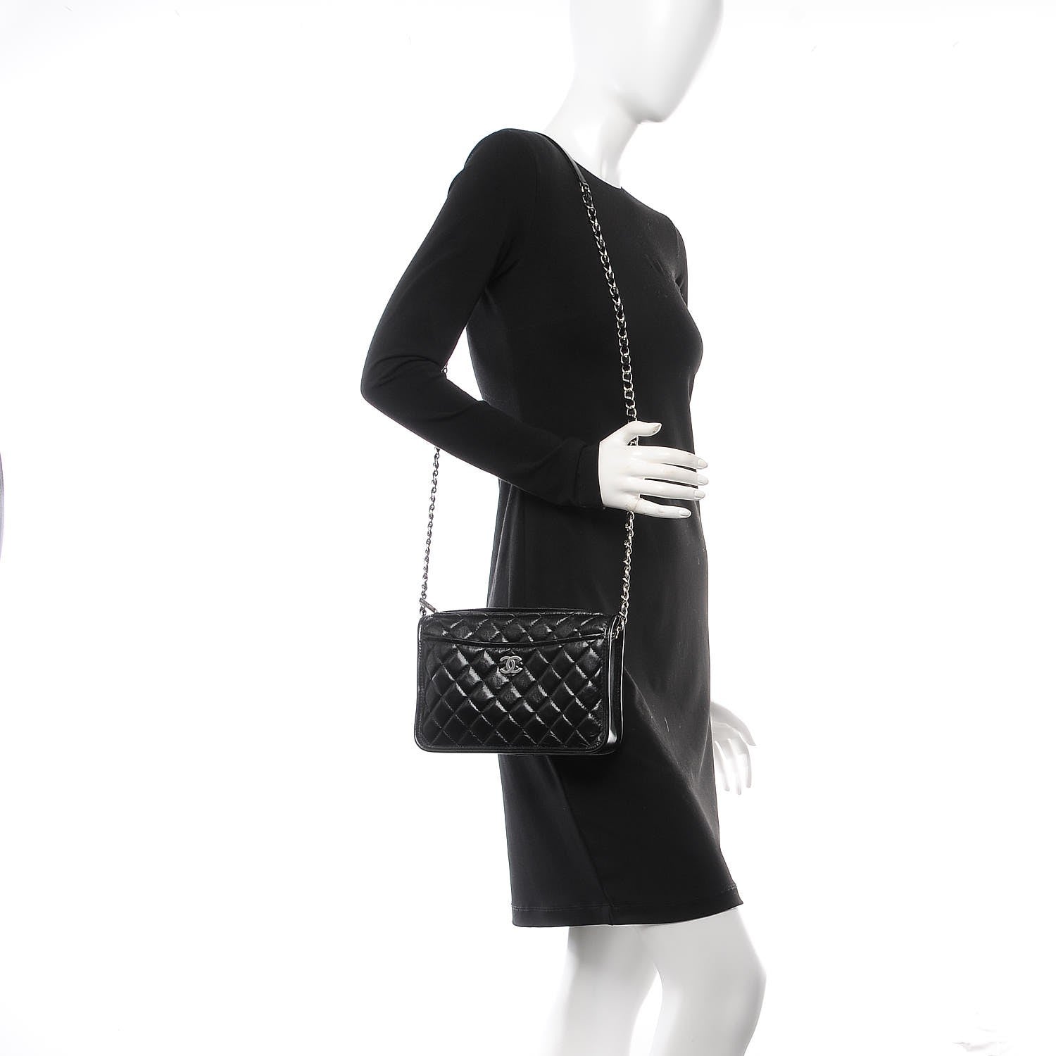 Chanel Aged Calfskin Quilted Working Vibe Camera Case Black 2 of 8