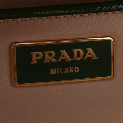 Prada Saffiano Vernice Pyramid Bag Larice Sabbia 6 of 14