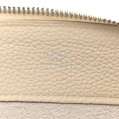 Hermes Togo Medium Bazar Pouch Craie 6 of 9