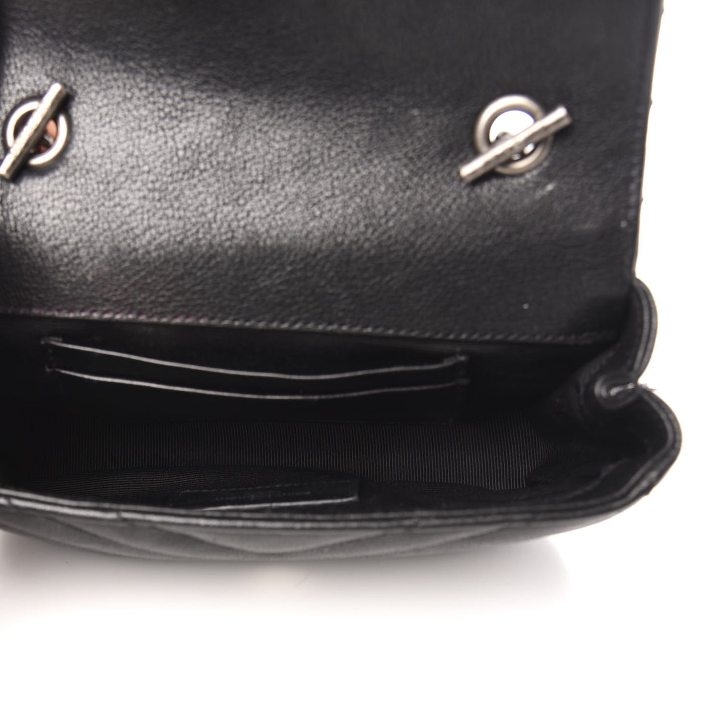 Sheepskin Matelasse Chevron Monogram Classic Baby Chain Bag Black