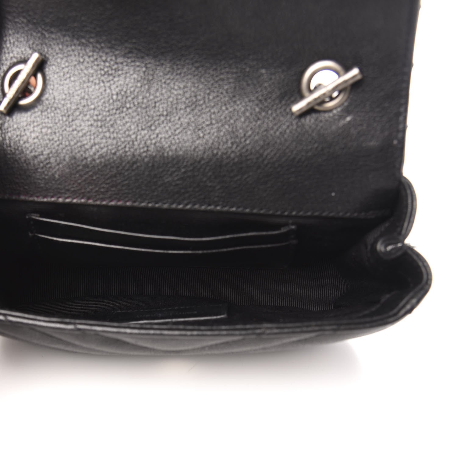 Saint Laurent Sheepskin Matelasse Chevron Monogram Classic Baby Chain Bag Black 5 of 11
