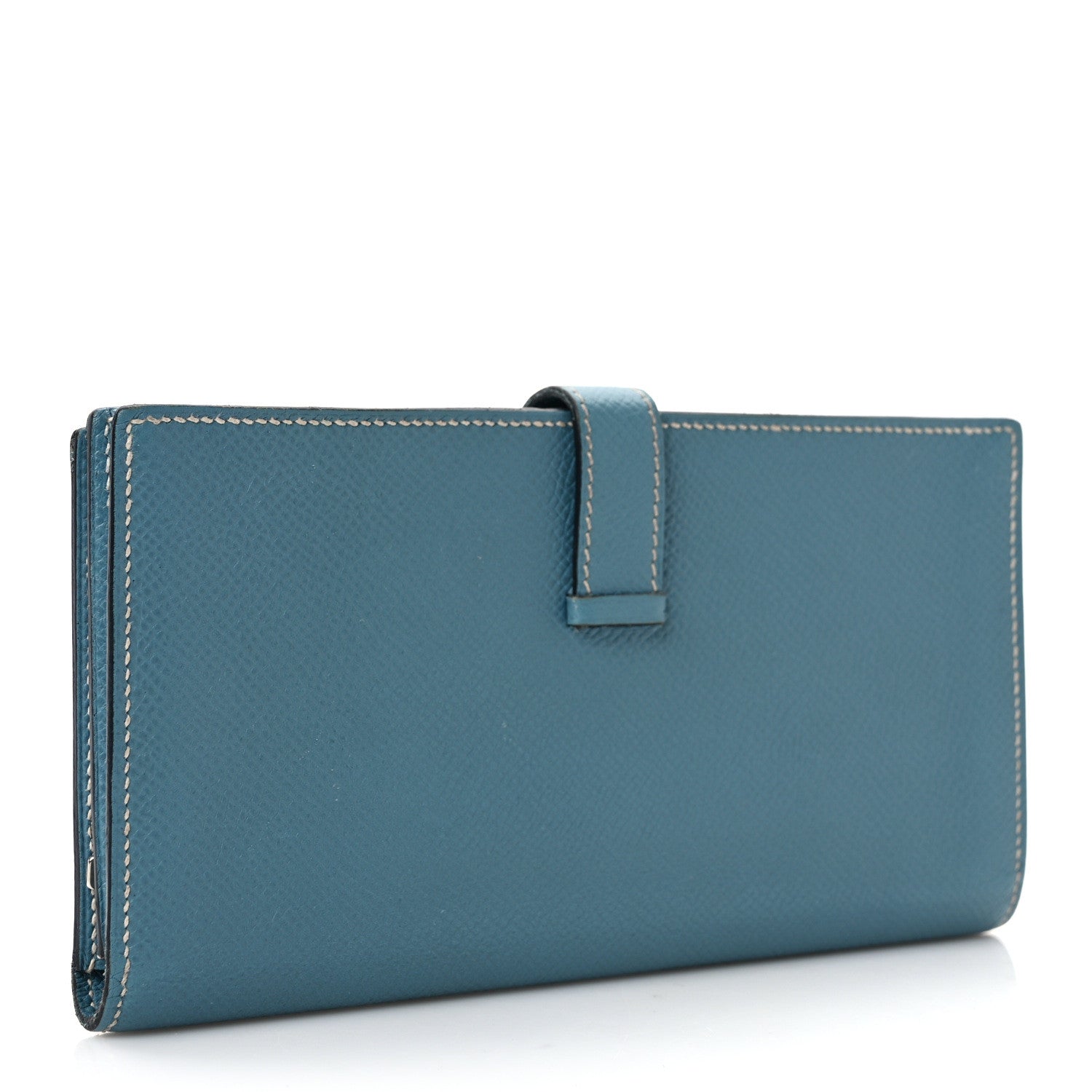 Hermes Epsom Bearn Gusset Wallet Blue Jean 2 of 5