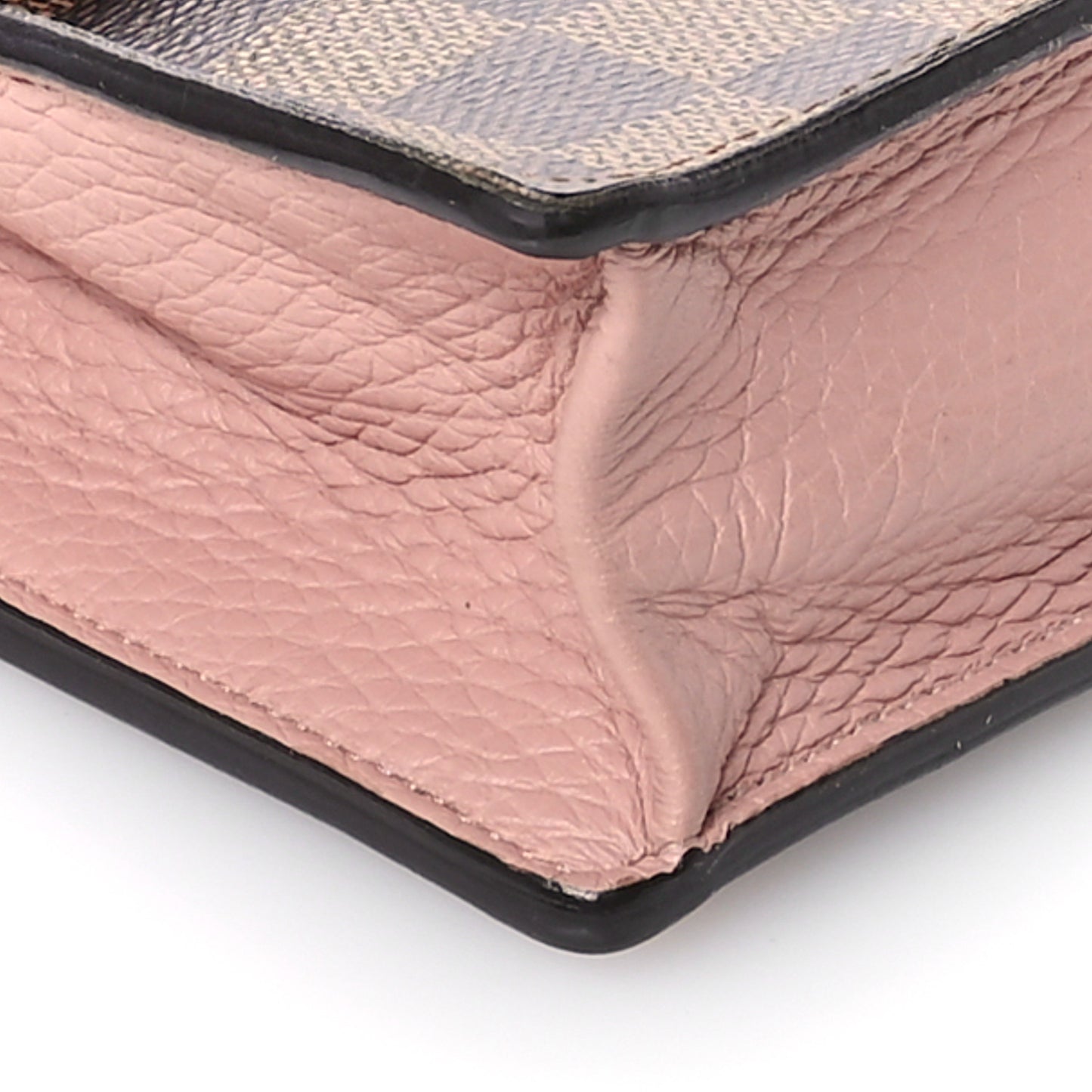 Damier Ebene Croisette Chain Wallet Magnolia