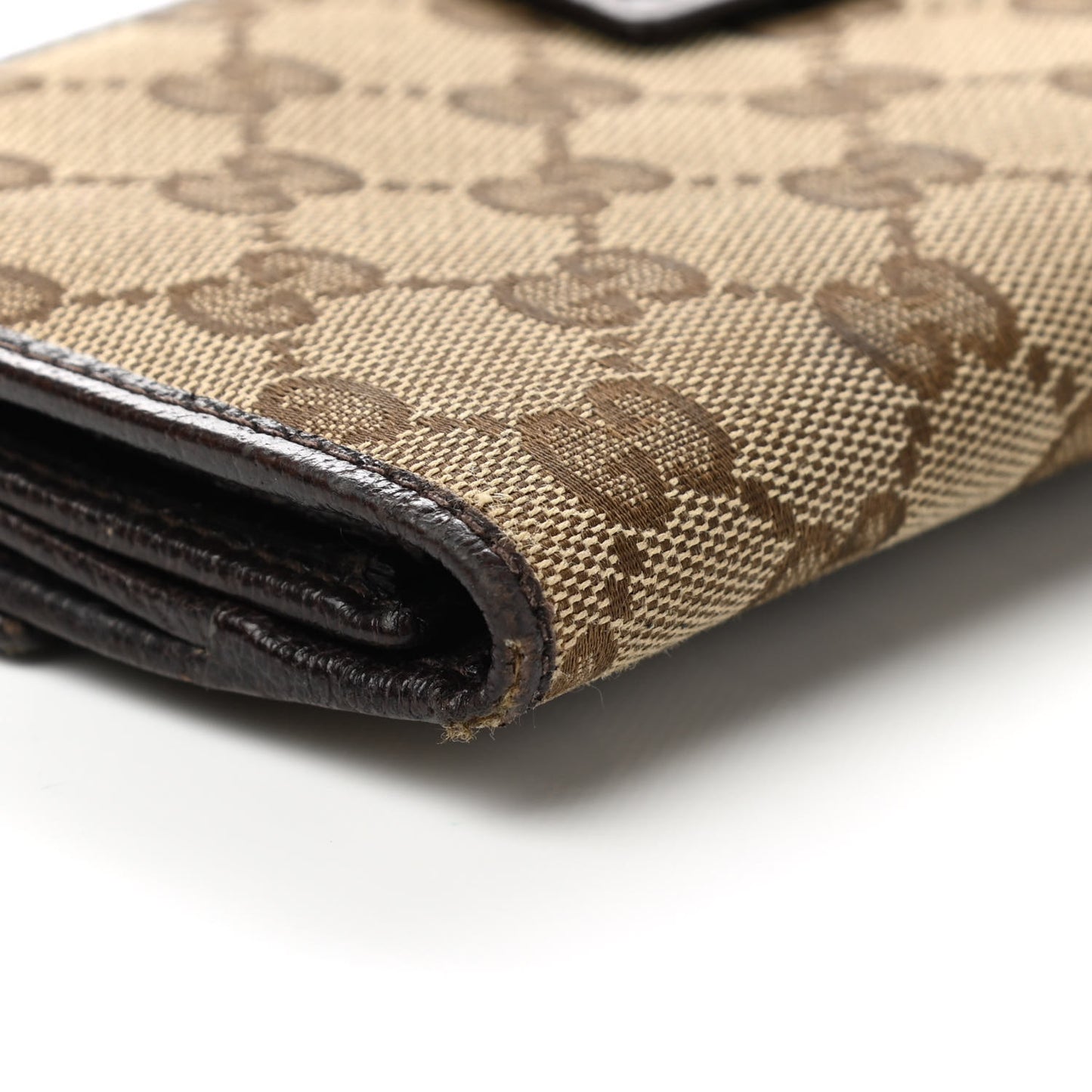 Monogram Metal Bar Continental Flap Wallet Beige Ebony Dark Brown
