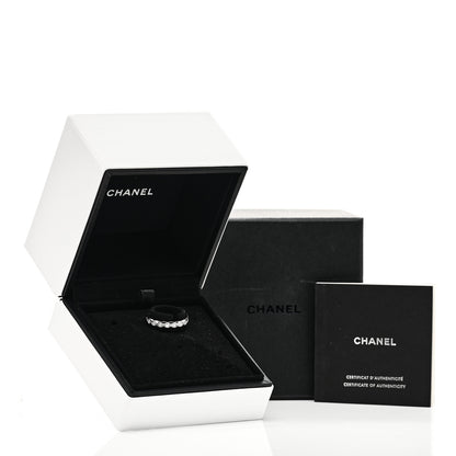 Chanel 18K White Gold Diamond Mini Coco Crush Ring 52 6 5 of 5
